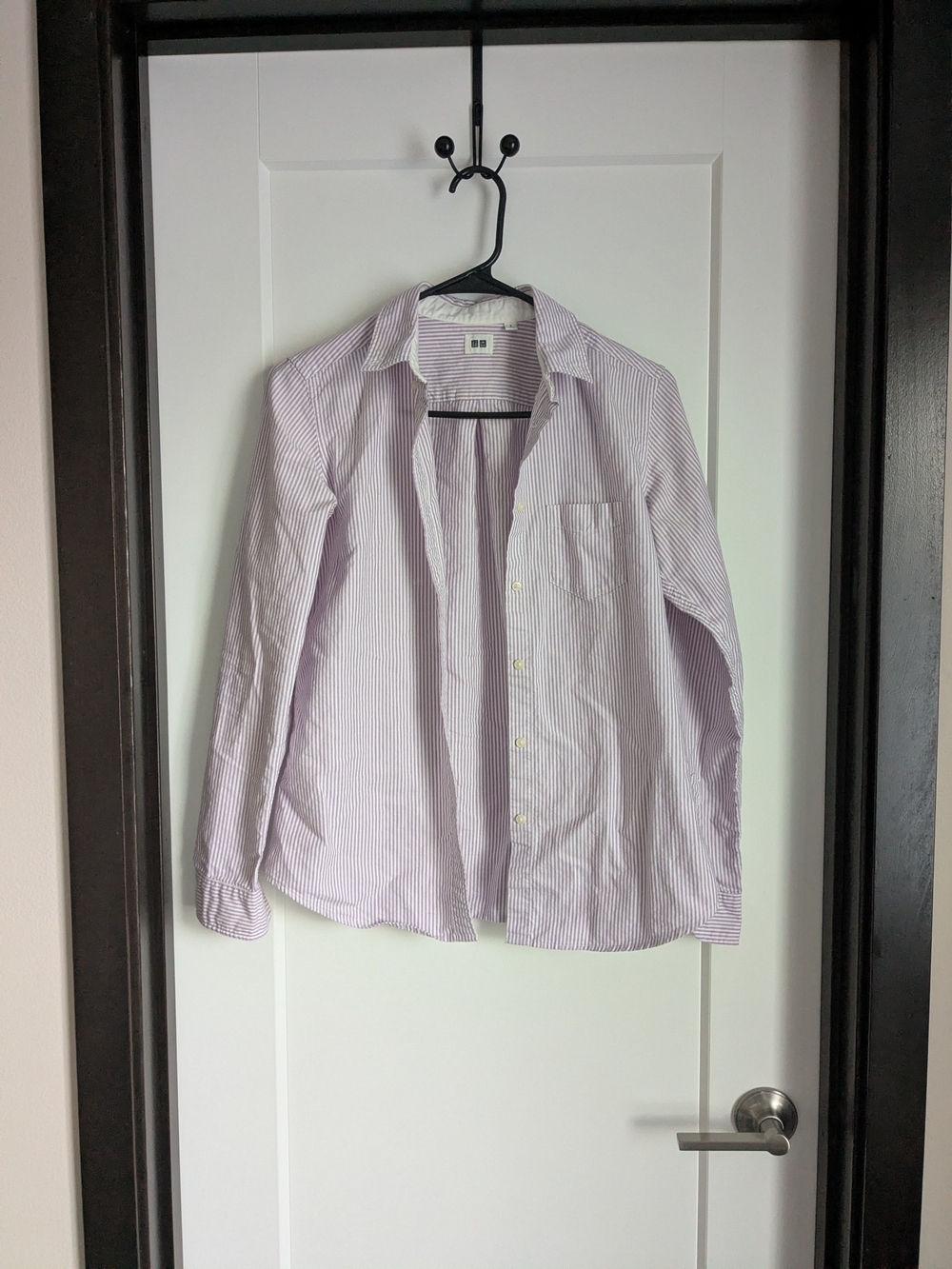 Uniqlo Lavender and White Striped Dress Shirt